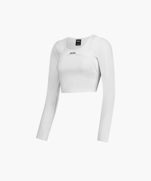 HDEX(エイチデックス)の「ウィメンズサプリレイヤードロングスリーブ (ホワイト)(Tシャツ/カットソー・レディース・ホワイト・SMALL/MEDIUM/LARGE)」の2枚目の写真