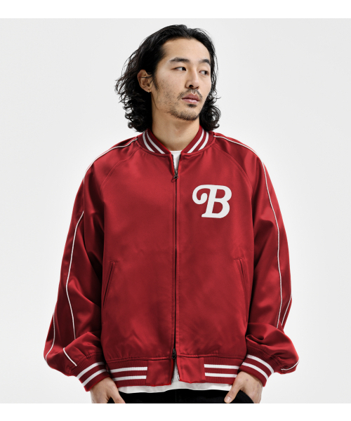 EXTRAORDINARY(エクストラオーディナリー)の「B.S.C SOUVENIR SATIN JACKET RED(スタジャン・メンズ・その他・LARGE/X-LARGE/MEDIUM)」の1枚目の写真