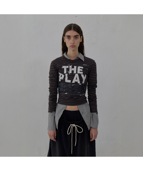LCDC TM(エルシーディーシーティーエム)の「PRINTED JERSEY TOP_STRIPED (BROWN)(Tシャツ/カットソー・レディース・その他・MEDIUM/SMALL)」の5枚目の写真