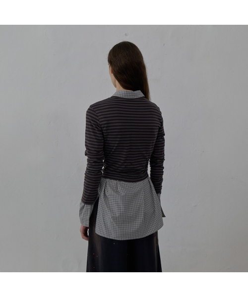 LCDC TM(エルシーディーシーティーエム)の「PRINTED JERSEY TOP_STRIPED (BROWN)(Tシャツ/カットソー・レディース・その他・MEDIUM/SMALL)」の6枚目の写真