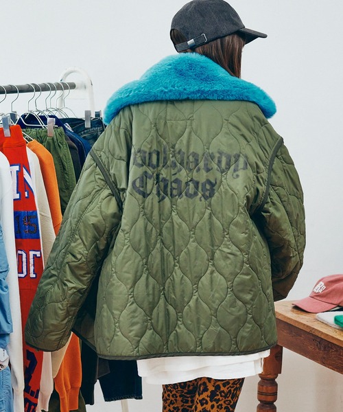 RNA（アールエヌエー）の「J2173 リメイクキルティングジャケット（ブルゾン・レディース・カーキ/ネイビー・MEDIUM）」の2枚目の写真