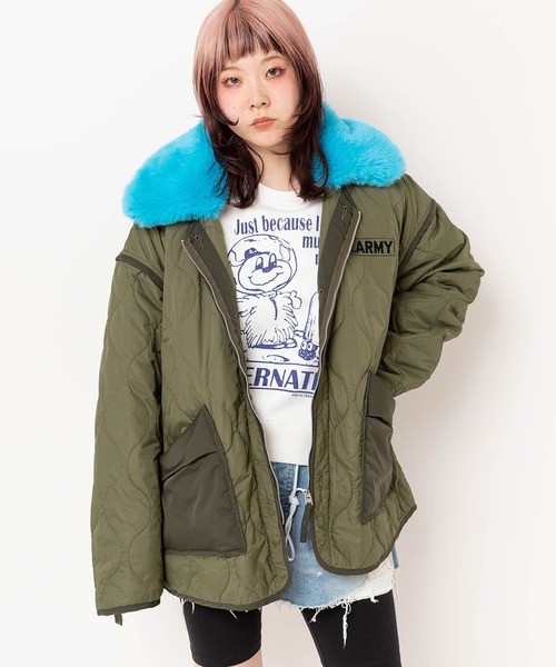 RNA（アールエヌエー）の「J2173 リメイクキルティングジャケット（ブルゾン・レディース・カーキ/ネイビー・MEDIUM）」の17枚目の写真