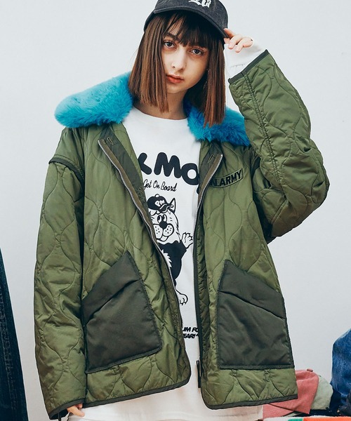 RNA（アールエヌエー）の「J2173 リメイクキルティングジャケット（ブルゾン・レディース・カーキ/ネイビー・MEDIUM）」の8枚目の写真