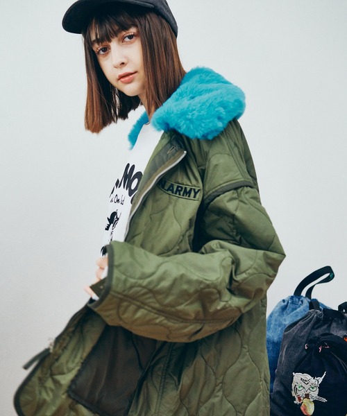 RNA（アールエヌエー）の「J2173 リメイクキルティングジャケット（ブルゾン・レディース・カーキ/ネイビー・MEDIUM）」の9枚目の写真