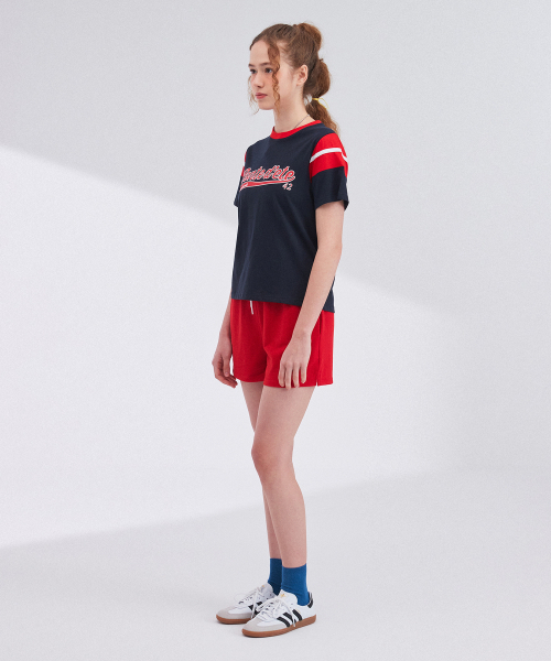 Between A and B（ビトウィーンエイアンドビー）の「カラーブロックプリントTシャツ[ダークネイビー]（Tシャツ/カットソー・レディース・その他・FREE）」の3枚目の写真