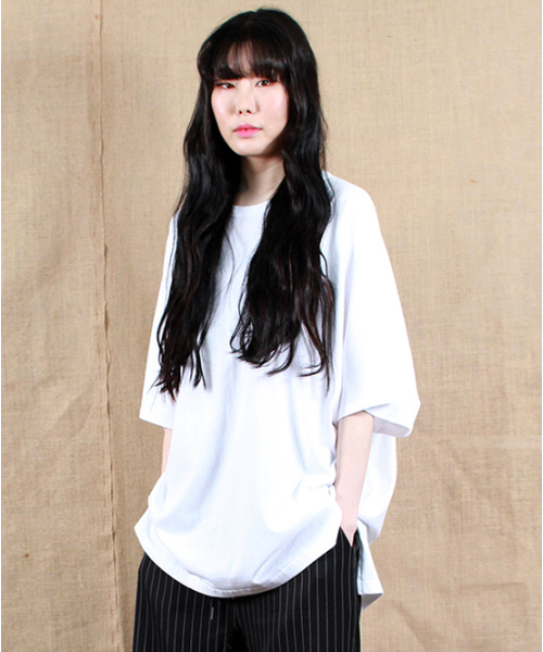 DEMARC（ドゥマーク）の「ルーズフィットフレンチハーフスリーブホワイト（Tシャツ/カットソー・レディース・その他・MEDIUM/LARGE）」の3枚目の写真