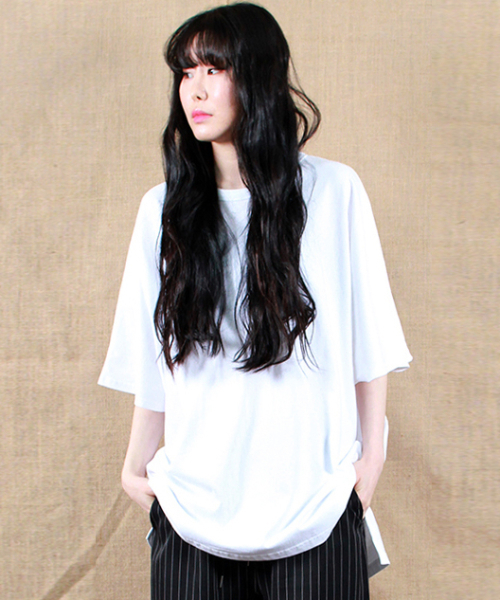 DEMARC（ドゥマーク）の「ルーズフィットフレンチハーフスリーブホワイト（Tシャツ/カットソー・レディース・その他・MEDIUM/LARGE）」の6枚目の写真