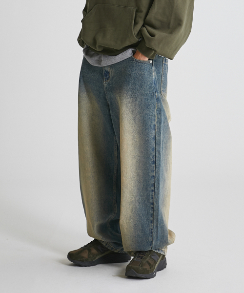 URBANSTOFF（アーバンストッフ）の「ヴィンテージウォッシュロングバルーンパンツ（サンドブルー）（デニムパンツ・レディース・その他・LARGE）」の2枚目の写真