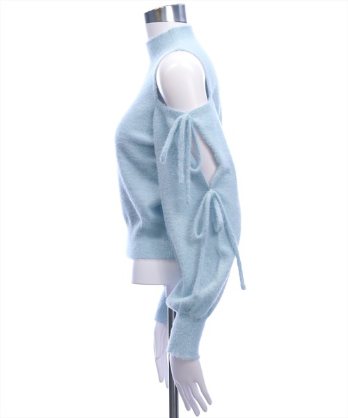 CLEAR BASIC（クリアベーシック）の「オープンショルダーニットトップス[着回し力抜群 ガーリー]≪AW新作≫（ニット/セーター・レディース・ピンク/アイボリー/サックスブルー・F）」の11枚目の写真