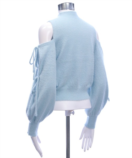 CLEAR BASIC（クリアベーシック）の「オープンショルダーニットトップス[着回し力抜群 ガーリー]≪AW新作≫（ニット/セーター・レディース・ピンク/アイボリー/サックスブルー・F）」の12枚目の写真