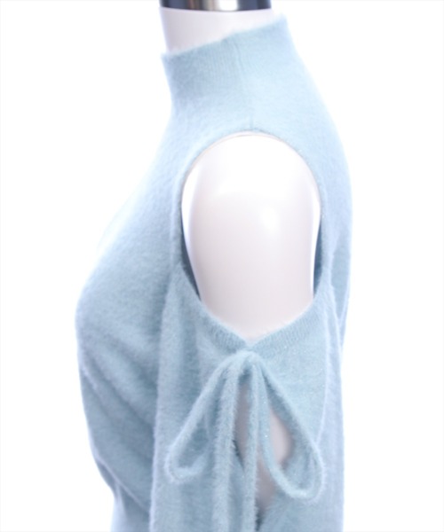 CLEAR BASIC（クリアベーシック）の「オープンショルダーニットトップス[着回し力抜群 ガーリー]≪AW新作≫（ニット/セーター・レディース・ピンク/アイボリー/サックスブルー・F）」の15枚目の写真