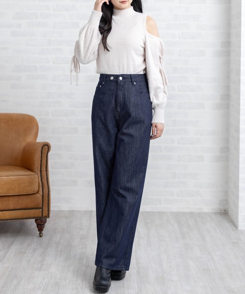 CLEAR BASIC（クリアベーシック）の「オープンショルダーニットトップス[着回し力抜群 ガーリー]≪AW新作≫（ニット/セーター・レディース・ピンク/アイボリー/サックスブルー・F）」の20枚目の写真