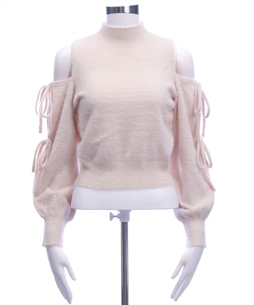 CLEAR BASIC（クリアベーシック）の「オープンショルダーニットトップス[着回し力抜群 ガーリー]≪AW新作≫（ニット/セーター・レディース・ピンク/アイボリー/サックスブルー・F）」の18枚目の写真