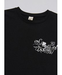 ミニローズグラフィック半袖Tシャツ_ブラック