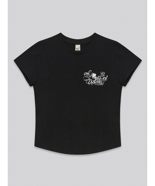 VOOR(ボル)の「ミニローズグラフィック半袖Tシャツ_ブラック(Tシャツ/カットソー・レディース・ブラック・SMALL/MEDIUM)」の4枚目の写真