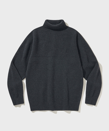 WHOLE GARMENT DOUBLE FACE TURTLENECK [Midnight Navy]