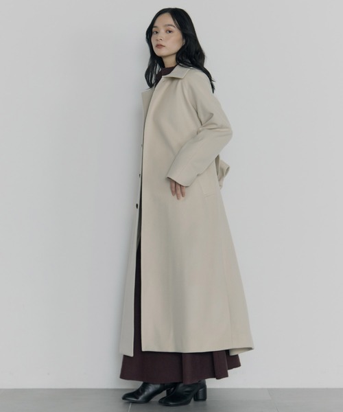 Dessin de Mode（デッサンドモード）の「【Dessin de mode/デッサンデモード】《STUDIOUS別注》スタンドカラーロングコート（その他アウター・レディース・ベージュ/グレー/ブラック・1/2）」の5枚目の写真