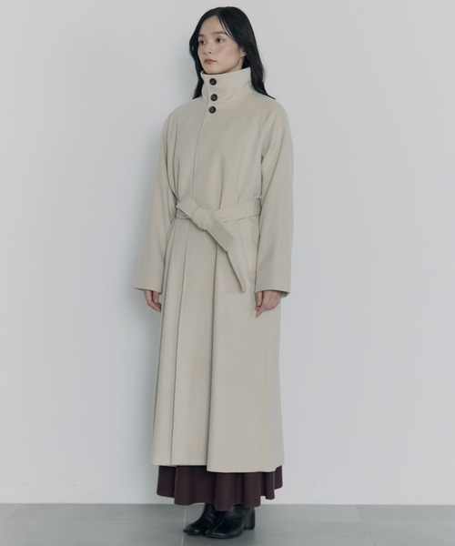 Dessin de Mode（デッサンドモード）の「【Dessin de mode/デッサンデモード】《STUDIOUS別注》スタンドカラーロングコート（その他アウター・レディース・ベージュ/グレー/ブラック・1/2）」の10枚目の写真