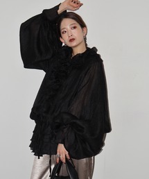 FUNALIVE（ファンアライブ）の「フリルフラワーシフォンエアリーチュニック（チュニック）」