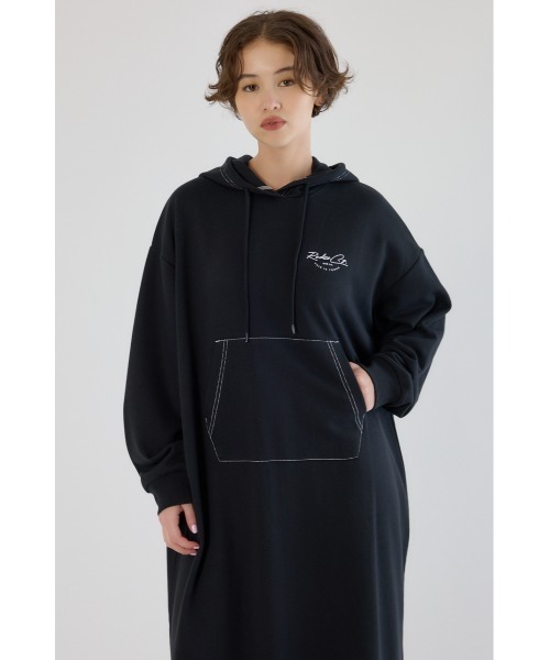 RODEO CROWNS WIDE BOWL（ロデオクラウンズワイドボウル）の「RCSカラーステッチパーカーワンピース（ワンピース・レディース・ネイビー/ライトカーキ/グレー×ホワイト/ブラック・FREE）」の9枚目の写真