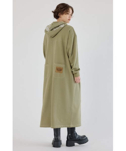 RODEO CROWNS WIDE BOWL（ロデオクラウンズワイドボウル）の「RCSカラーステッチパーカーワンピース（ワンピース・レディース・ネイビー/ライトカーキ/グレー×ホワイト/ブラック・FREE）」の11枚目の写真