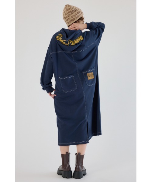 RODEO CROWNS WIDE BOWL（ロデオクラウンズワイドボウル）の「RCSカラーステッチパーカーワンピース（ワンピース・レディース・ネイビー/ライトカーキ/グレー×ホワイト/ブラック・FREE）」の21枚目の写真