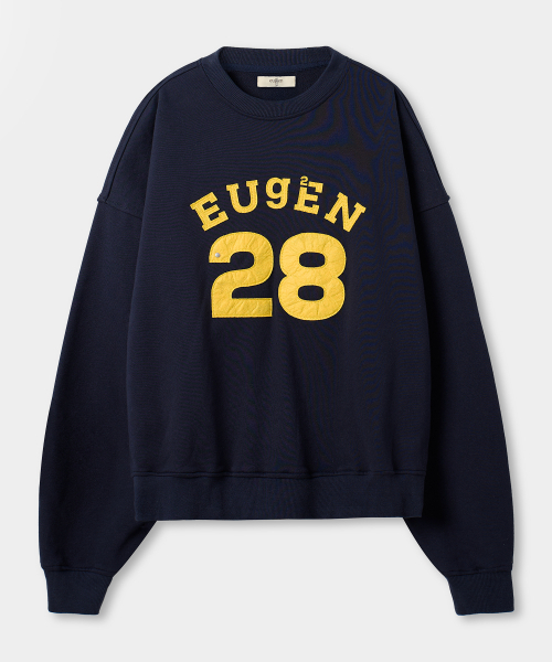 EUGGEN(ユジェン)の「フェルトロゴスウェットシャツ_ネイビー(スウェット・レディース・その他・MEDIUM/LARGE)」の2枚目の写真