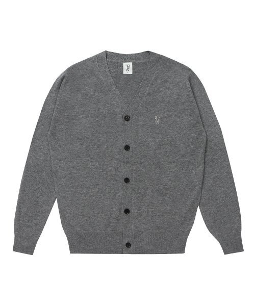 SOLEW(ソル)の「ウール100%カーディガン_グレー(カーディガン/ボレロ・メンズ・その他・SMALL/MEDIUM/LARGE)」の1枚目の写真