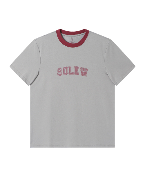 SOLEW(ソル)の「ロゴグラフィックリンガーTシャツ_グレー(Tシャツ/カットソー・メンズ・その他・SMALL/MEDIUM/LARGE/X-LARGE)」の1枚目の写真