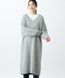 studio CLIP | 《natural by clip》3ゲージアルパカタッチVネックワンピース(ワンピース)
