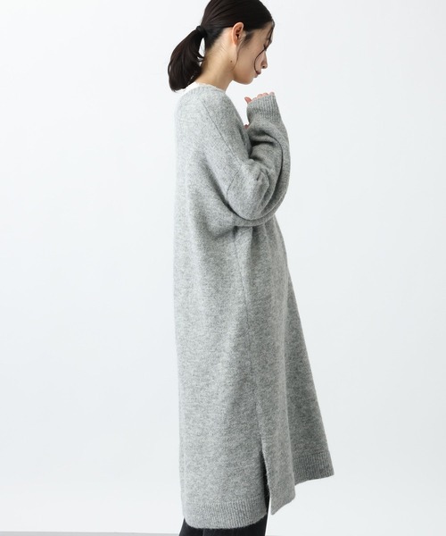 studio CLIP（スタディオクリップ）の「《natural by clip》3ゲージアルパカタッチVネックワンピース（ワンピース・レディース・ネイビー/グレー・FREE）」の4枚目の写真