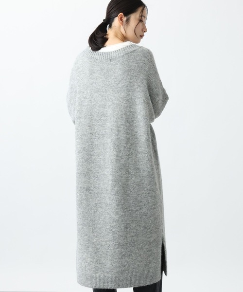 studio CLIP（スタディオクリップ）の「《natural by clip》3ゲージアルパカタッチVネックワンピース（ワンピース・レディース・ネイビー/グレー・FREE）」の5枚目の写真