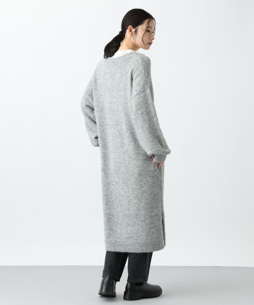 studio CLIP（スタディオクリップ）の「《natural by clip》3ゲージアルパカタッチVネックワンピース（ワンピース・レディース・ネイビー/グレー・FREE）」の9枚目の写真