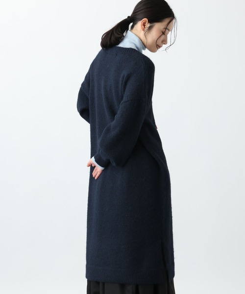 studio CLIP（スタディオクリップ）の「《natural by clip》3ゲージアルパカタッチVネックワンピース（ワンピース・レディース・ネイビー/グレー・FREE）」の17枚目の写真