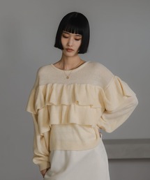 LOWRYS FARM | フリルニットプルオーバーＬＳ  636139(ニット/セーター)