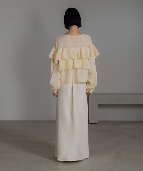 LOWRYS FARM（ローリーズファーム）の「フリルニットプルオーバーＬＳ  636139（ニット/セーター・レディース・ピンク/ブラック/アイボリー/グレー・FREE）」の8枚目の写真