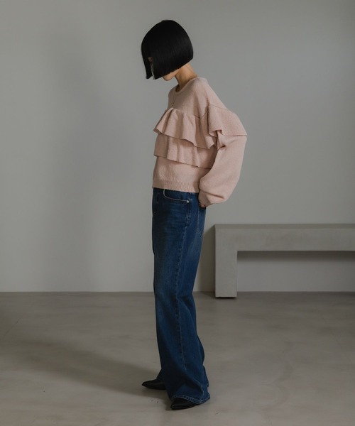 LOWRYS FARM（ローリーズファーム）の「フリルニットプルオーバーＬＳ  636139（ニット/セーター・レディース・ピンク/ブラック/アイボリー/グレー・FREE）」の12枚目の写真