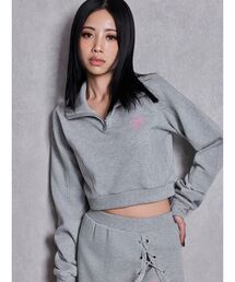 GYDA | sacred edge crossハーフZIPショートスウェットトップス(スウェット)