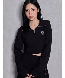 GYDA | sacred edge crossハーフZIPショートスウェットトップス(スウェット)