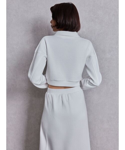 GYDA（ジェイダ）の「sacred edge crossハーフZIPショートスウェットトップス（スウェット・レディース・ブラック/グレー/オフホワイト・FREE）」の13枚目の写真