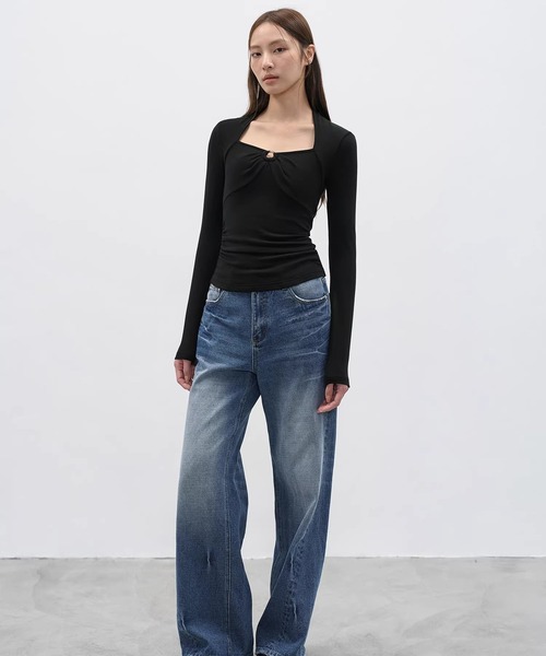 EIGHTHMONTH(エイスマンス)の「リングディテール ギャザートップス EM25a172【EIGHTHMONTH】(Tシャツ/カットソー・レディース・アイボリー/ブラック・S/M)」の15枚目の写真