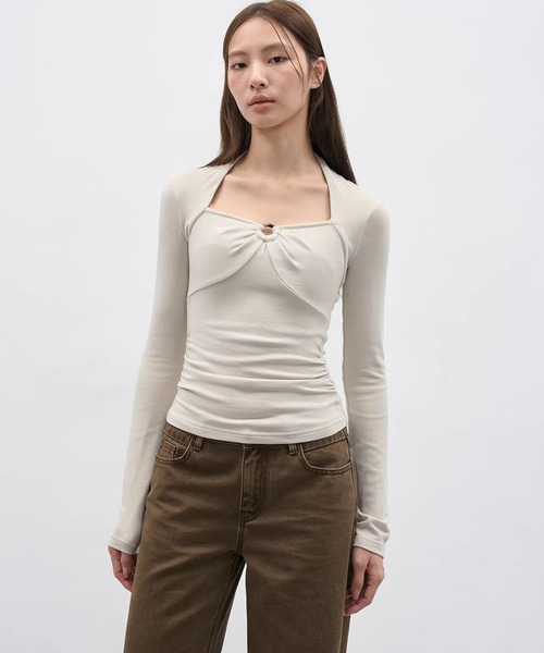 EIGHTHMONTH(エイスマンス)の「リングディテール ギャザートップス EM25a172【EIGHTHMONTH】(Tシャツ/カットソー・レディース・アイボリー/ブラック・S/M)」の19枚目の写真