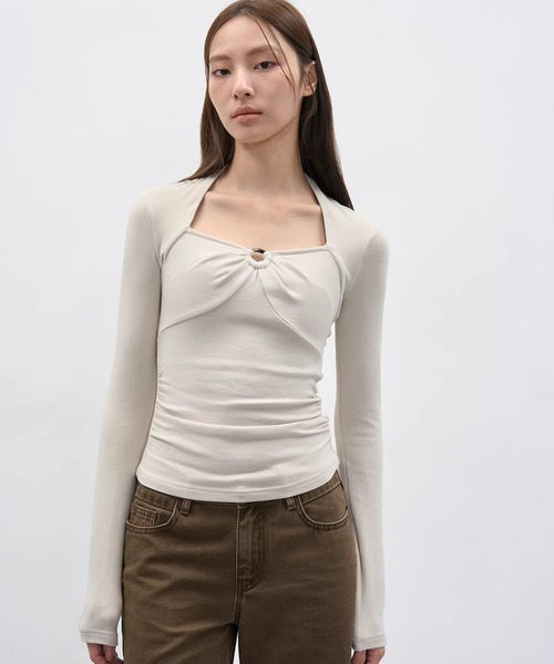 EIGHTHMONTH(エイスマンス)の「リングディテール ギャザートップス EM25a172【EIGHTHMONTH】(Tシャツ/カットソー・レディース・アイボリー/ブラック・S/M)」の20枚目の写真