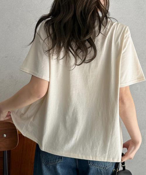 Eclat one(エクラワン)の「【Eclat one】フロント シャーリング フレア プルオーバー(Tシャツ/カットソー・レディース・チャコール/アイボリー/ブラック・FREE)」の17枚目の写真