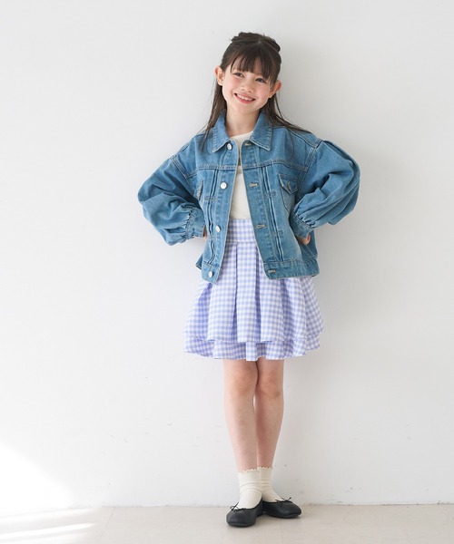 coca（coca）（コカ）の「キッズ　ギンガムチェックフレアスカート（スカート・キッズ・ブラック/ライトブルー・120/130/140/150）」の8枚目の写真