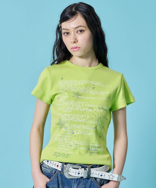 SEQUENZ(シークエンズ)の「※WEB限定 / 文字プリントレディースコンパクトT / sqnz programmingpt compact tee(Tシャツ/カットソー・レディース・ホワイト/レッド/ブラック/イエロー系その他・SMALL/MEDIUM)」の4枚目の写真