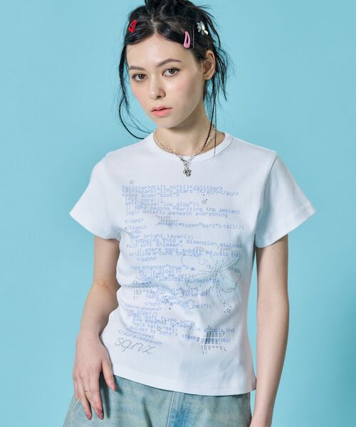 SEQUENZ(シークエンズ)の「※WEB限定 / 文字プリントレディースコンパクトT / sqnz programmingpt compact tee(Tシャツ/カットソー・レディース・ホワイト/レッド/ブラック/イエロー系その他・SMALL/MEDIUM)」の9枚目の写真