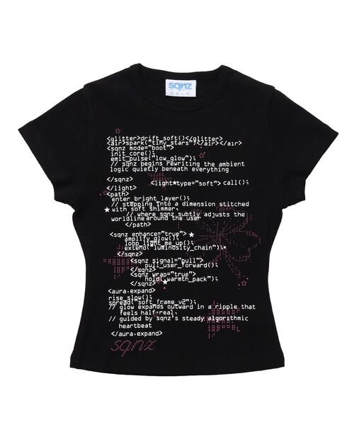 SEQUENZ(シークエンズ)の「※WEB限定 / 文字プリントレディースコンパクトT / sqnz programmingpt compact tee(Tシャツ/カットソー・レディース・ホワイト/レッド/ブラック/イエロー系その他・SMALL/MEDIUM)」の15枚目の写真