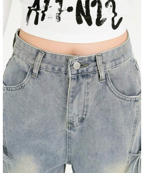 inst.ALL(インストール)の「サイド3リボンデニムパンツ(デニムパンツ・レディース・サックスブルー・S/M/L)」の12枚目の写真