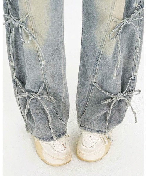inst.ALL(インストール)の「サイド3リボンデニムパンツ(デニムパンツ・レディース・サックスブルー・S/M/L)」の13枚目の写真